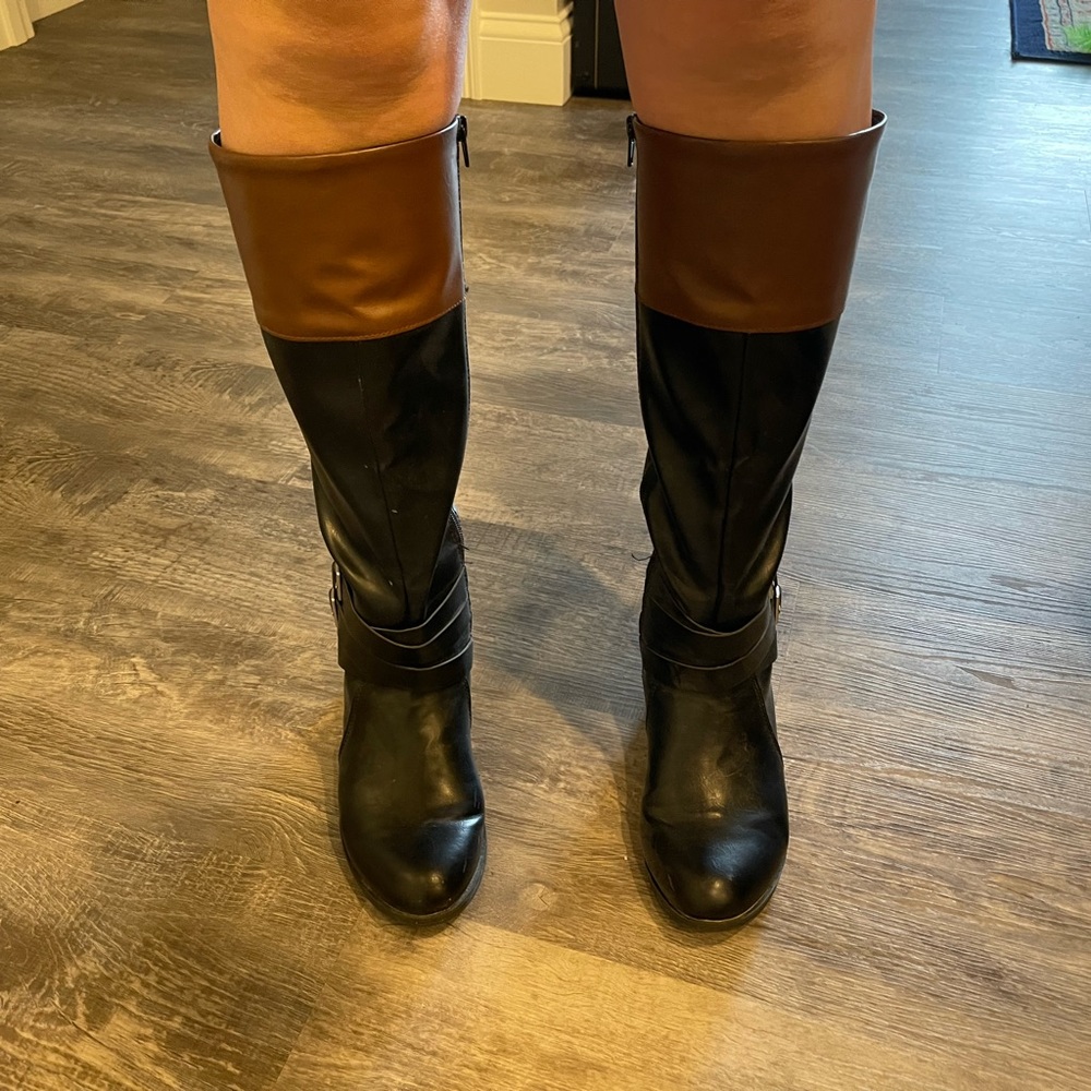 EUC Black and Brown Riding Boots - Size 8